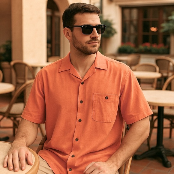 Gordon Clothing Co. Cotton Blend Button-Front Shirt Men’s M - Picture 1 of 15